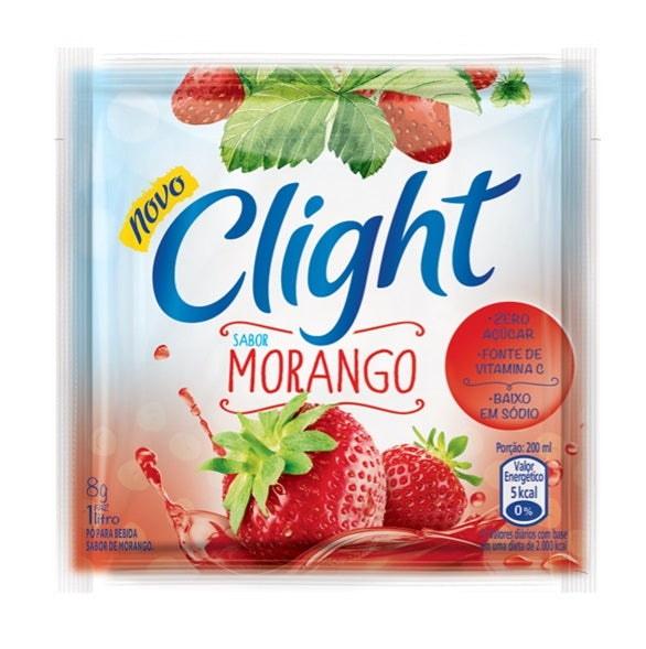 Refresco em pó Clight Sem Açúcar Morango 8g