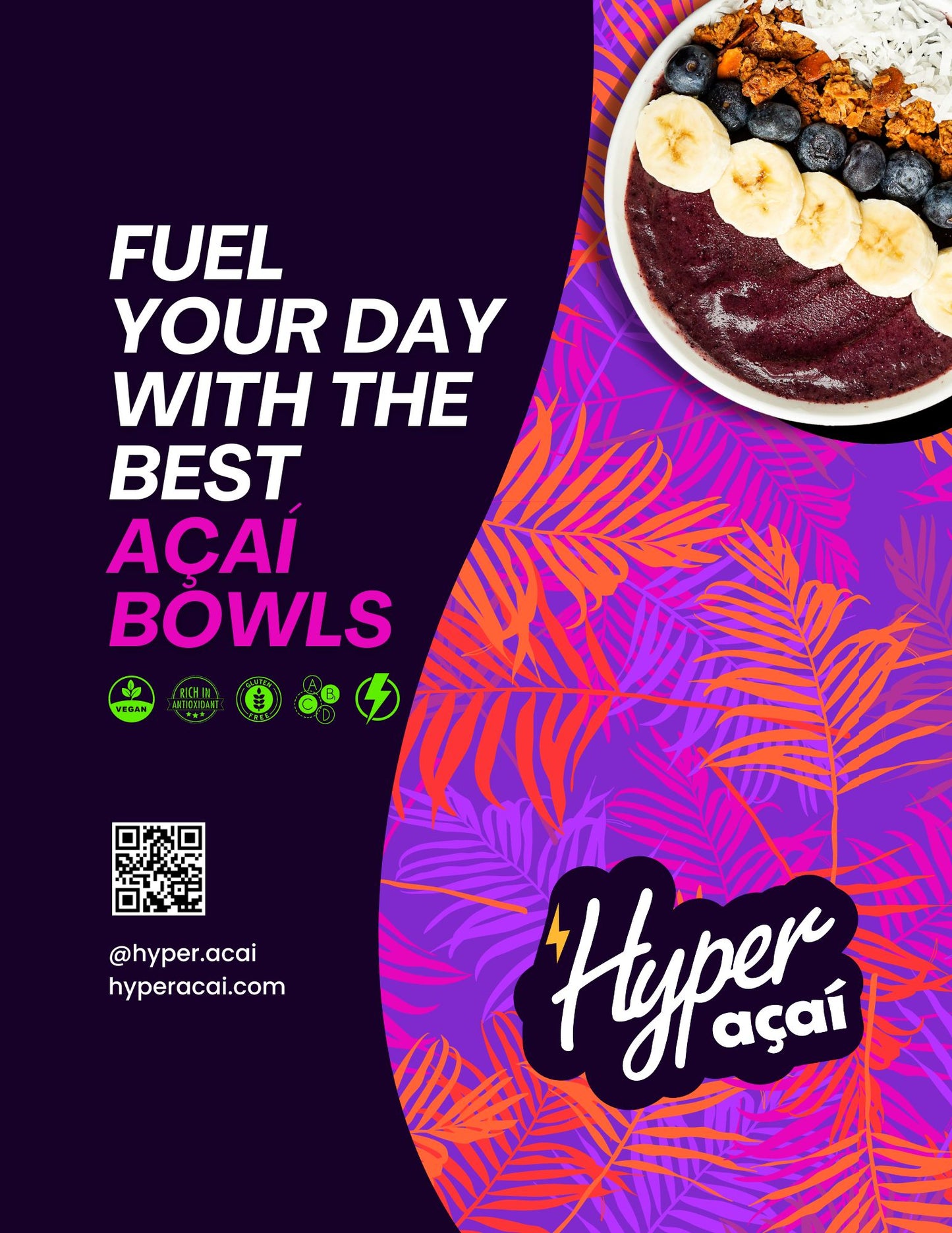 Açai Sorbet Orgânico c/ Guaraná - Hyper Açaí